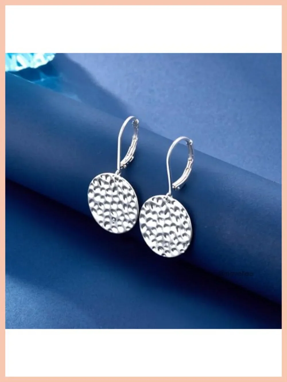 Hammered Coin Dangle Earrings for Women | Sterling Silver Leverback Drop